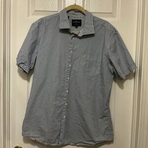 Rodd & Gunn Sports Fit Men Short Sleeve Button Down Shirt XL‎ Blue Print